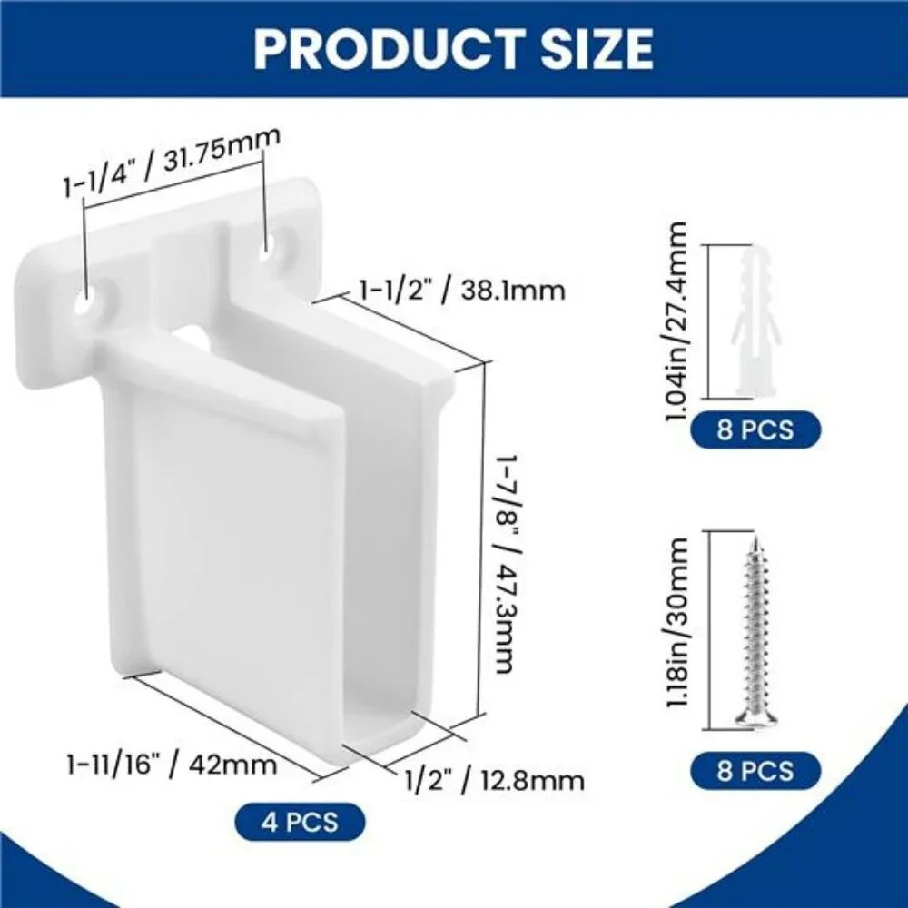 Wire Shelf End Brackets Closet Wall Mount Shelf Supports with Fasteners 4 Pack